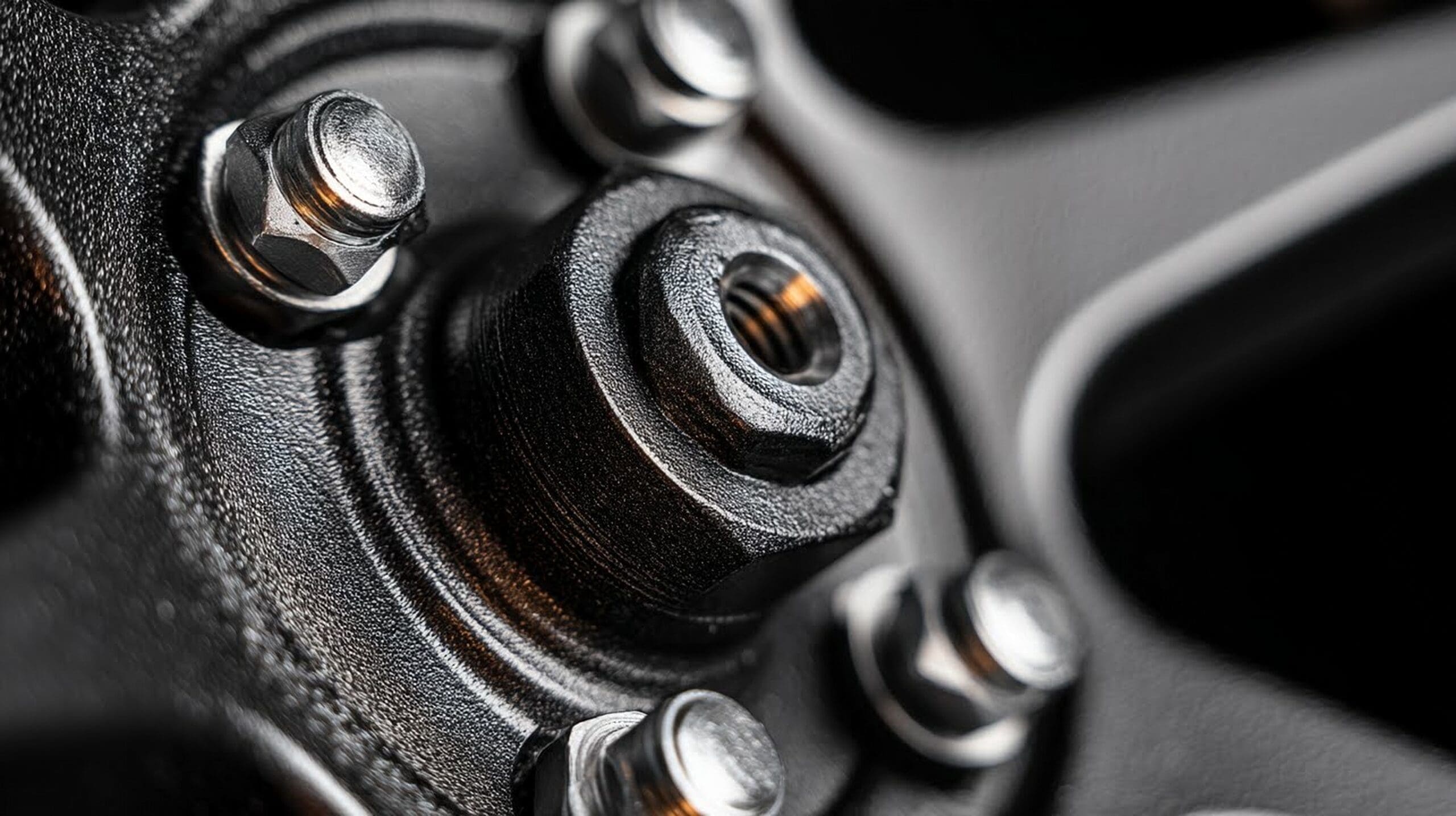 Close-up-Of-A-Car-Wheel-Hub-With-Metallic-Bolts